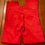MOTHER The Rascal Cuff Premium Stretch‎ Denim Jeans in Rambutan Red Size 27 Photo 9