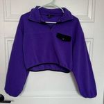 Forever 21 Neon Purple and Black Quarter Zip Fleece Crop Top Photo 0