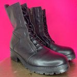 Kelsi Dagger KDB Black Leather Lug Sole Lace Up Combat Boot Sz 6 Photo 0