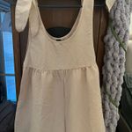 SheIn Shoulder bow cream shorts romper Photo 0