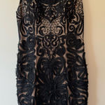 Sue Wong Lace Black Cocktail Dress Above Knee Size 2 Photo 0