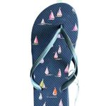 SO Brand New Womens  Sailboat Theme Navy Blue Flip Flops Sandals - Sz 11 XL Photo 0