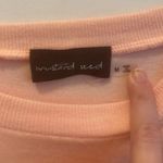 Mustard Seed  Blush Pink Velvet Cropped Sweater Tie Back Size Medium Photo 4