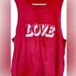 Spiritual Gangster Women’s red muscle tank top - “Love” - Medium Photo 7