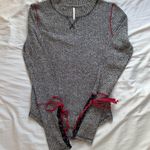 Free People Mountaineer Lace-Up Cuff Waffle Knit Thermal Top Photo 0