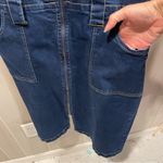 Venus Cute dark denim stretchy  mini zip front dress pockets skinny straps Photo 2