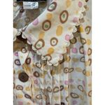 Peruvian Connection ‎ Silk Geometric Button Down Blouse Pleated Size 14 Photo 5