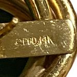 Vintage Peter Brams Design Solid 14K Yellow Gold Malachite Earring 13 Grams Photo 5