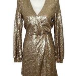 Missguided Gold Sequin Party Dress Photo 0
