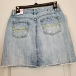 Bongo light wash denim skirt distressed button zip Photo 4
