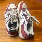 Vans  Classic White and Burgundy Sneakers Photo 2