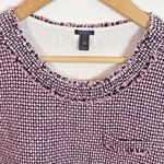 J.Crew  Tweed Front Tee Shirt Womens XS Cotton Silk Short Sleeve Ivory Pink Black Photo 5