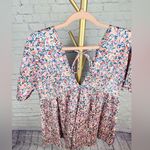 Lulus floral silky babydoll mini dress w/ tie back size small Pink Photo 5