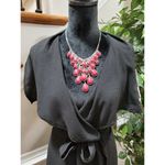 Iky & Me Women's Solid Black Polyester Short Sleeve V Photo 1