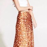 Bardot  Mayah spliced rust and white scratch print satin midi slip skirt size 6 Photo 0