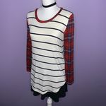 7th Ray Boutique Plaid and Stripes Mixed Print Top Photo 4