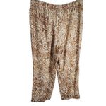 Lane Bryant  Cream and Brown Paisley Pull-on Pants Size 18 Photo 1