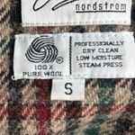 Vintage Wool Houndstooth Plaid Blazer Brown Suede Elbow Patch Oversized Small Tan Photo 6