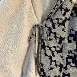 Anthropologie Lilka Short Robe House Coat Navy Blue White Jacquard Hood XS/S Photo 7