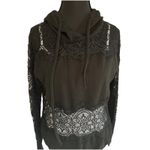 Venus Retro Black Lace Lightweight Hoodie Long Sleeve Women’s Size XS Photo 1