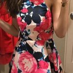 Dillard's Floral Halter Homecoming Dress Photo 0