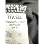TTWELL Bodysuit Women LARGE Black Cotton Spandex Blend Stretch Sleeveless Photo 4