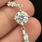 925 Sterling Silver Moissanite Meteor Wishing Slider Bracelet 3g. Photo 2