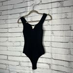 Happily Grey Black Ribbed Sleeveless Bodysuit Sz M Snap Photo 6