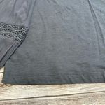 Loft Women's Crinkle Lace Peasant Sleeve Blouse Top M Med Medium Dark Grey Gray Photo 7