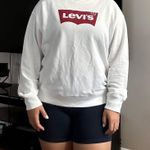 Levi's White Crew Neck Sweatshirt Classic Logo Photo 1
