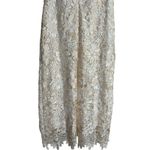 Shoshanna  Ivory Gold Sleeveless Floral Lace Midi Cocktail Dress Size 10 Photo 9