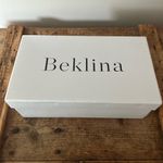 NEW Beklina Open Toe Clog Gathered Wedge Slide Sandal Wooden Floral Print Sz 6.5 Blue Photo 6