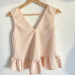 ASOS  V Neck Ruffle Peplum Sleeveless Tank Top Raw Edge Photo 4