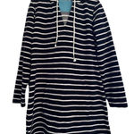 Boden Dress Womens Sz M Terry Cloth Hoodie Swim Coverup Nautical Prep Beach Blue Size M Photo 0