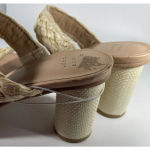 A New Day  Womens Basil Sandal Heel Tan Braided Slip On High Open‎ Toe 8.5 NWT Photo 5