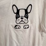 Messy Bun Just Chillin White T-Shirt French Bull Dog Graphic Small Photo 4