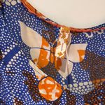 Maeve Anthropologie  Blue and Orange Silk Sleeveless Dress Photo 1