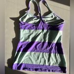 Lululemon Power Y Tank Luon Light Bold Stripe Power Purple Tank Top Size 10 Photo 4