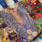 Free People Rare Jaipuri Hand Stitched Boho Tote Photo 4