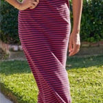 Frank & Eileen  Striped Harper Midi Dress L Red Blue Photo 0