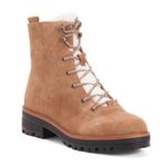 Marc Fisher NEW Izma Faux Shearling Lined Suede Lace Up Hiker Boots 10 Tan Photo 0