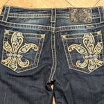 Miss Me  Boyfriend Capri Jeans BLING Rhinestones Womens 27 Crystals Dark Wash Photo 9
