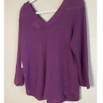 Sadie & Love Purple Vneck Sweater Top Sz S Photo 2