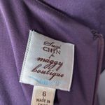 Suzy Chin for Maggy Boutique Silk blend Satin Sheath Dress Purple Size 6 Photo 4