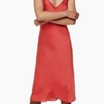 Wilfred Red Lace Trim Slip Dress Bias Cut Silky Cami Style Size Small Photo 0