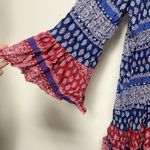 Velzera  Woman’s 2XL Red Tassel Tie Bohemian Bell Sleeve Mini Dress Boho Girl Photo 3