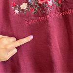 Jerzees ✨ Maroon Estes Park Colorado Floral Embroidered Crewneck Sweatshirt Large Photo 3