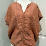 Tahari Terracotta Linen Blouse Size L Photo 0