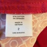 New York & Company cotton cuffed dress geometric hot pink shorts size 2 Photo 6