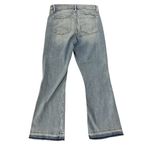 Loft  - kick crop flare, light wash, button fly, raw chewed hem, Size 29/8 Photo 1
